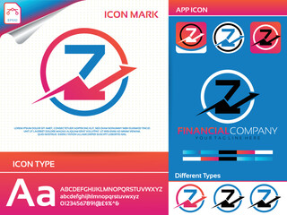 letter Z financial and accounting vector logo design