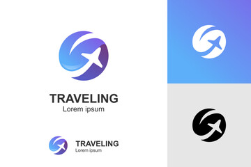 modern color agency travel check business logo. transport, logistics delivery logo design
