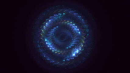 3D rendering abstract multicolor fractal light background