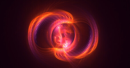 3D rendering abstract multicolor fractal light background