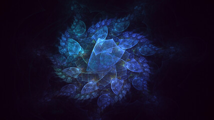 3D rendering abstract multicolor fractal light background