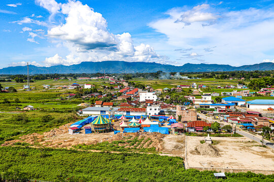 landscape of small village desa saribu raja janjimaria balige toba north sumatera indonesia