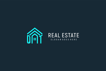 Initial letter QT roof logo real estate with creative and modern logo style
