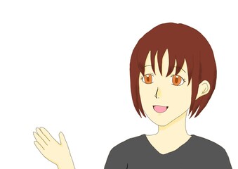 ボブヘアの女性のイラスト