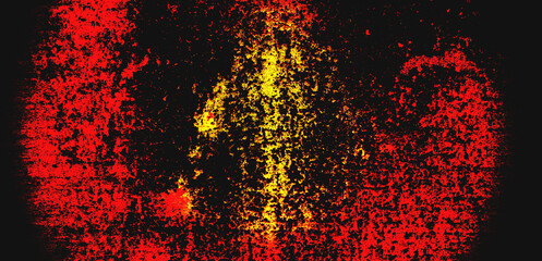 Dark Red Color With Yellow Flame Glowing On Dark Background.