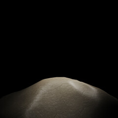 Fototapeta premium 3D stone podium or rock stage for packaging presentation and cosmetic. mock-up product scene black or dark background. 3d rendering