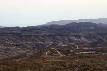 The Judean Desert in the Middle East in Israel. Since ancient times, this place has served as a refuge for hermits and rebels.