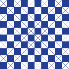 Abstract Vector Seamless blue plaid Checkered Squares and cross Pattern