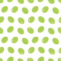Edamame, green soy beans vector seamless pattern background for healthy food design.
