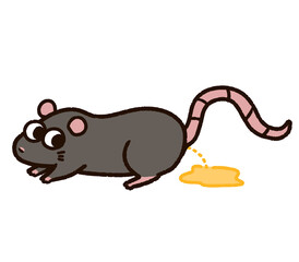 おしっこをするドブネズミのキャラクター
