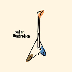 guitar illustration for poster, banner, media social, template