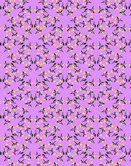Cute spring summer floral fabric print with small yellow flowers on a lilac Cottage style décor, Wildflower wallpapers