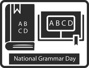 National grammar day symbol vector