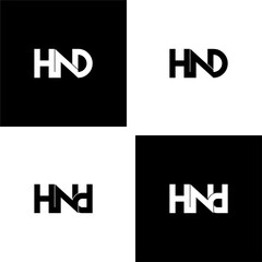 hnd letter original monogram logo design set