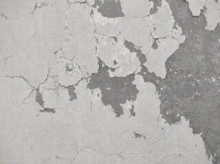 Abstract paint is peeling off the building wall.Close-up. Badly fixed building facade wall covered with cracks in stucco and paint. Missing patch of paint in the middle; crack with flappy.	
