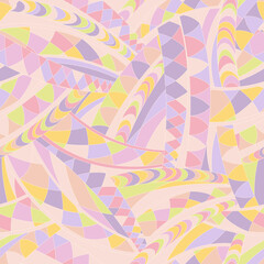 Vintage groovy background. Retro abstract psychedelic vector seamless pattern. Textile and surface design with old fashioned hand drawn geometric elements