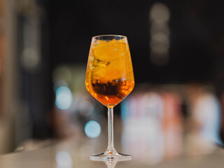 a delicious cocktail in a bar