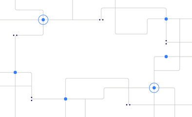 Simple technology circuit board system connected dots and lines background template. Big data blockchain linked global digital database graphic vector