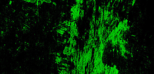 Green scuffs on black walls.Scary colored wall texture for background. Abstract texture for graphic design or wallpaper Dark green rusty.