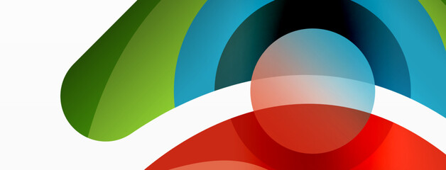 Creative geometric wallpaper. Minimal abstract background. Circle wave and round shapes composition vector illustration for wallpaper banner background or landing page