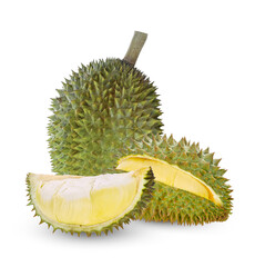 Durian fruit isolated on white background