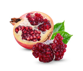 pomegranate fruit isolated on white background.