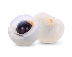 Fresh longan fruit isolated on white background