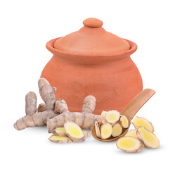 White Turmeric  isolated on white background