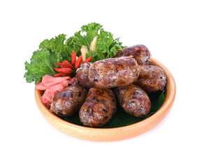 Northeastern Sausage, Rice berry isolated on white background