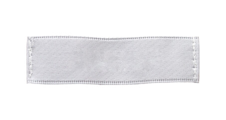White blank clothing tag label isolated on white background