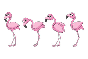 Obraz premium cute flamingo bird cartoon graphic