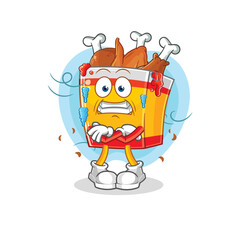 fried chicken cold illustration. character vector