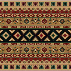 Carpet pattern. Seamless geometry. Western handmade saddle blanket rug pattern, Aztec,