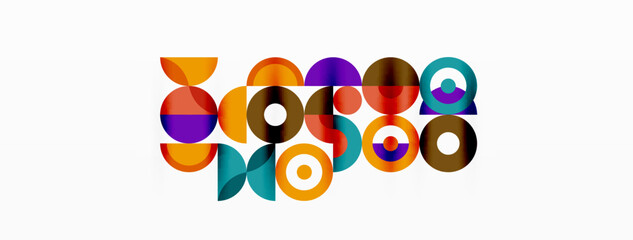 Colorful circle abstract background. Minimal geometric template for wallpaper, banner, presentation