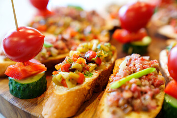  sandwiches with pate and vegetables. tartarus 