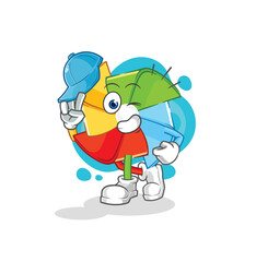 Fototapeta premium paper windmill burp mascot. cartoon vector