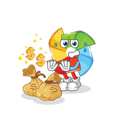 paper windmill monster vector. cartoon character