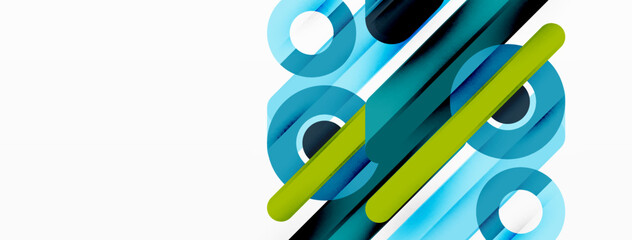 Creative geometric wallpaper. Minimal lines and circles background