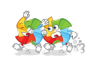 paper windmill shy vector. cartoon character