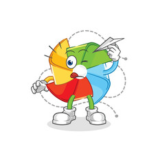 paper windmill play chase cartoon. cartoon mascot vector