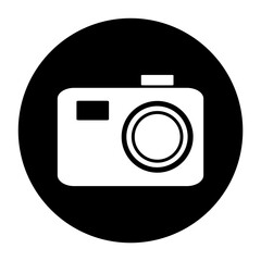 Schwarzer Button: Fotos, Bilder oder Kamera mit Fotoapparat Icon