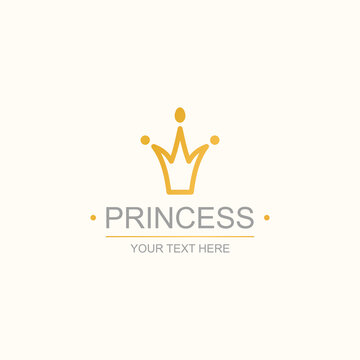 vector crown logotype for royal queen design. Princess diadem symbol, doodle illustration, pop art element, beauty and fashion icon, shopping sign. 10 eps