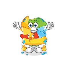 paper windmill hold love letter illustration. character vector