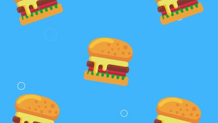 fast food hamburgers pattern animation - Powered by Adobe