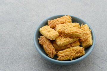Crunchy kaastengels cookies. Dutch influenced Indonesian cookies, typically served during hari raya Eid Fitri. 
