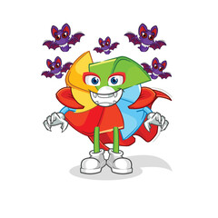 paper windmill tribal man mascot. cartoon vector