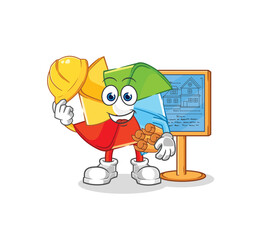 paper windmill artist mascot. cartoon vector