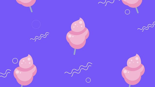 sweet cotton candy pattern animation