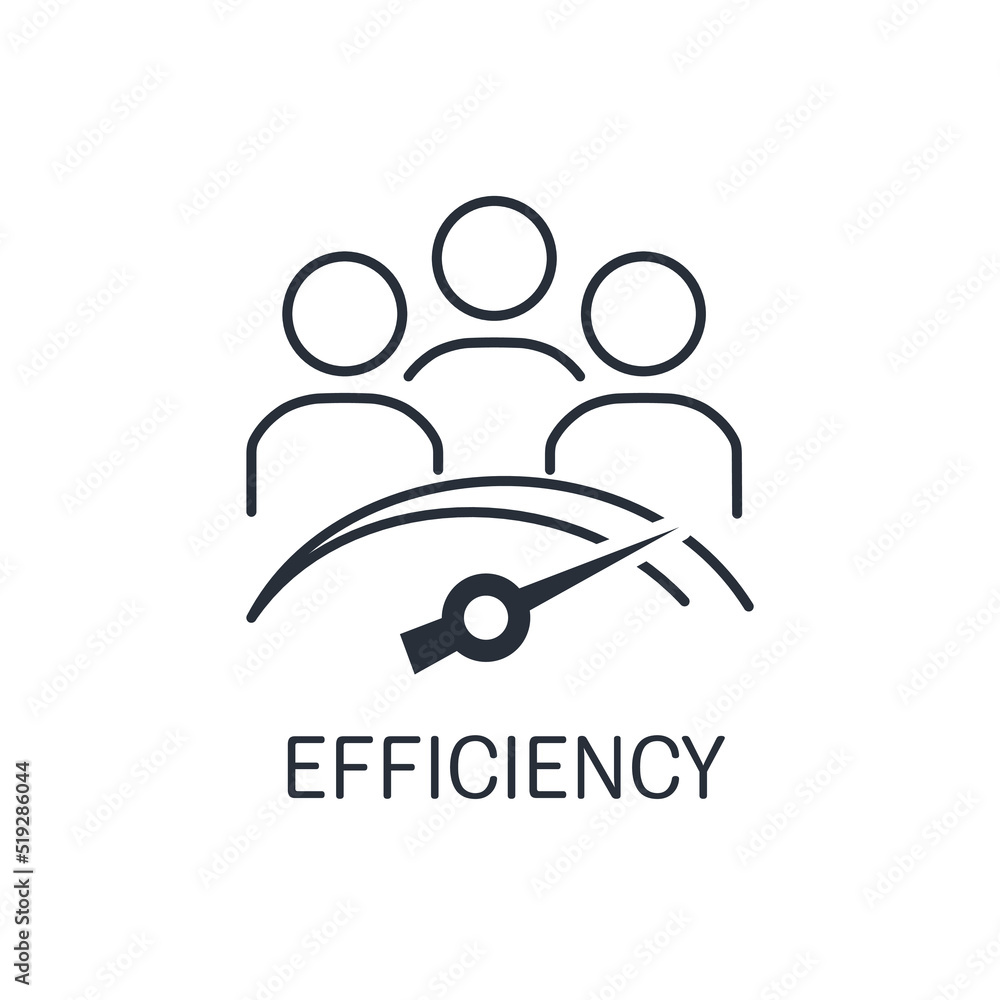 Poster effective group work. vector linear icon isolated on white background.
