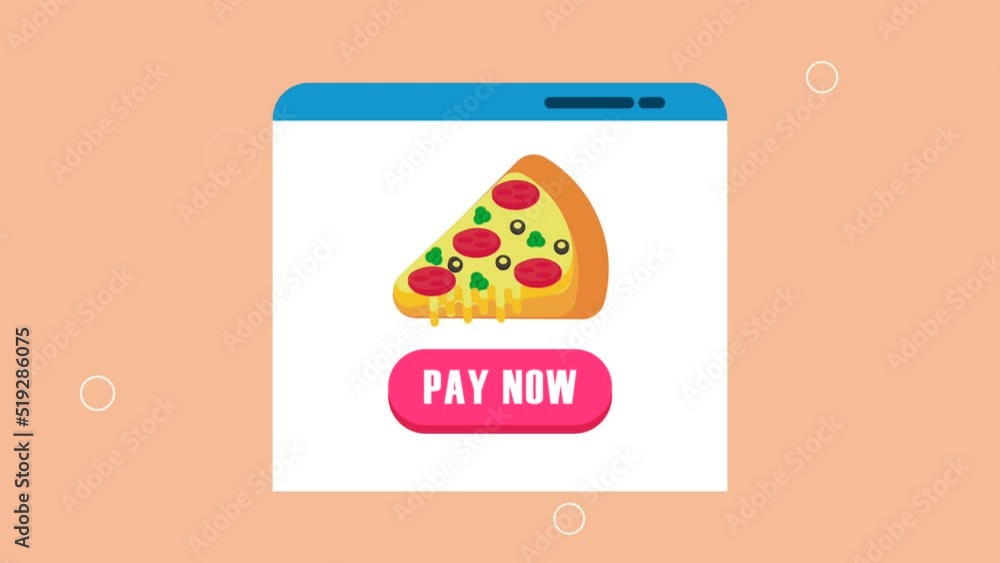 Poster pizza fast food in template animation